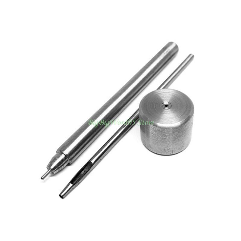 24TE 3Pieces Grommet Punching Tools Set DIY Art Work Snap Button Installation Tools for Leathercraft Eyelets Hole Making