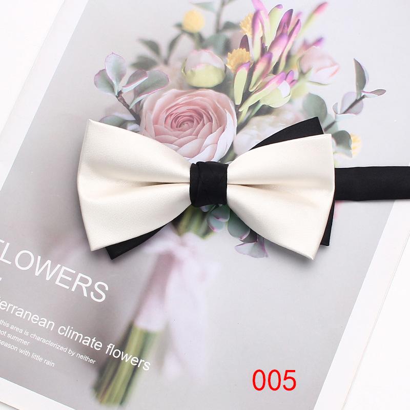 Solid Color Matching Double-Layer Bow Tie Men'S Business British Style Suit Accessories Wedding Bow Tie