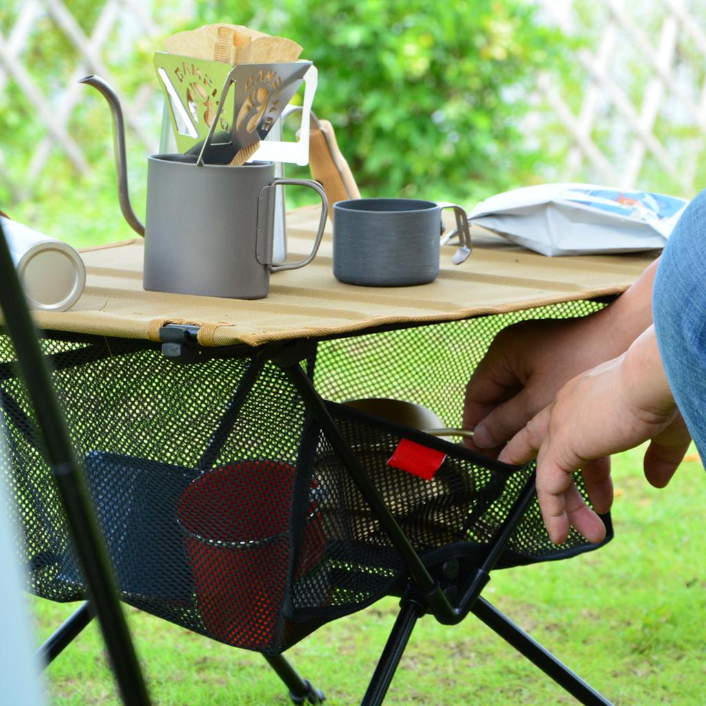 Portable Folding Table Storage Net Shelf Bag Stuff Mesh For Picnic Outdoor Camping Barbecue Kitchen Folding Table Rack Hanging