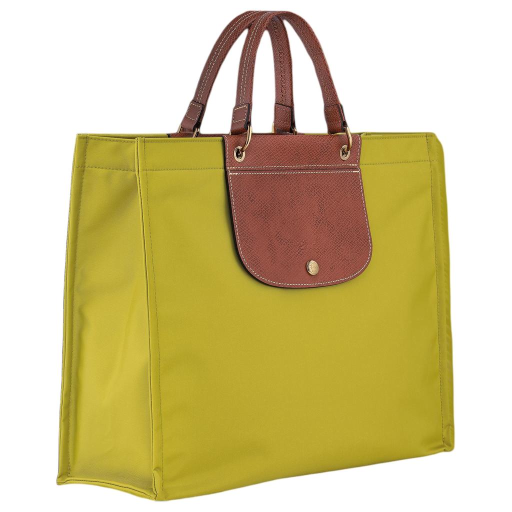 Longchamp Leather Trimmed Embossed Logo Nylon Tote Bag Women Tote Kiwi-Green 10306HGH036