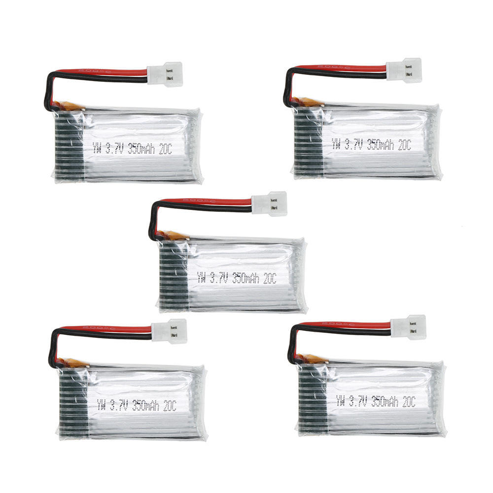 5Pcs 3.7V 350mAh 20C Lipo Battery Kit for JJR/C H6C H6D Hubsan H107C Fayee FY801 RC Quadcopter