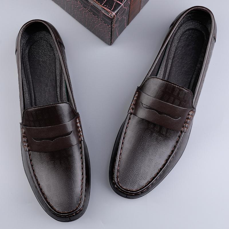 Genuine Leather Men Shoes Loafers Business Casual Leather Shoes Men Flat Shoes Comfortable Moccasins Men Footwear