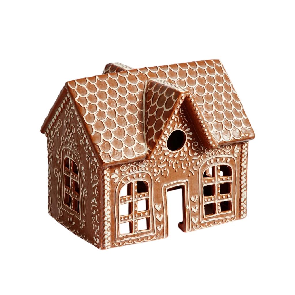 Christmas Table Decoration Hollow Gingerbread House Winter Holiday Table Decoration Warm Led Lights Holiday Gift