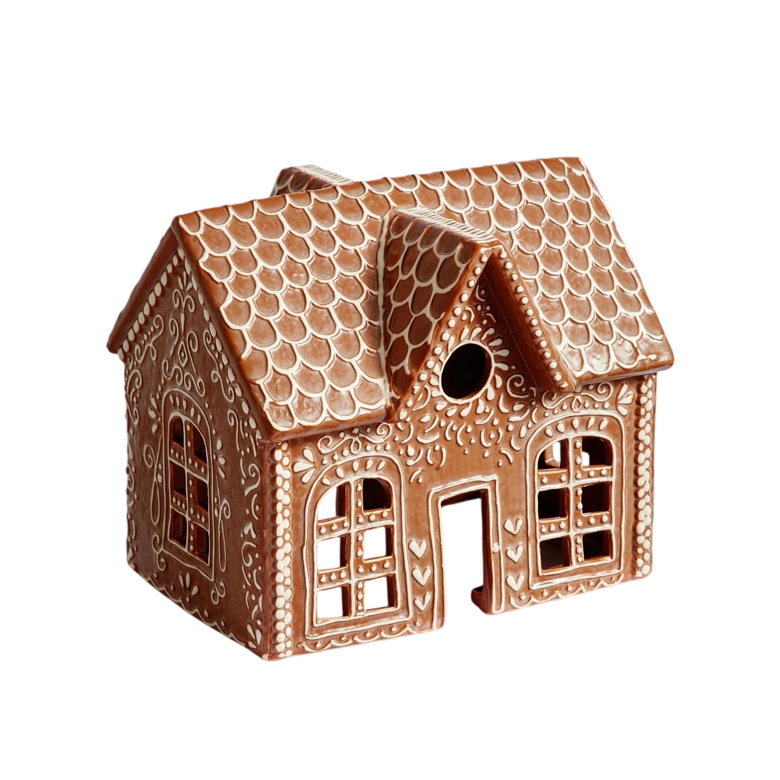 

Рождественское украшение стола Полый пряничный домик Зимнее праздничное украшение стола Теплые светодиодные огни Праздничный подарок One Size