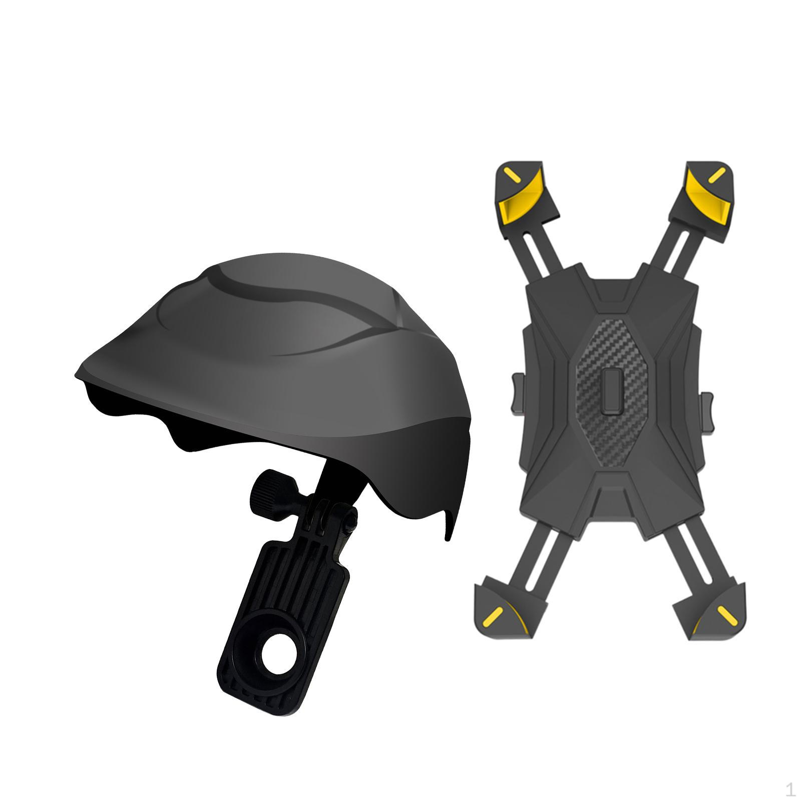 

Motorcycle Mobile Phone Holder Adjustable Angle with Shade Clamp Sleek Non Slip Anti Shock жёлтый