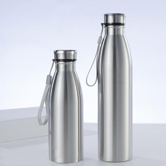 Stainless Steel Water Kettle with Leak-Proof Spiral Lid Food Grade BPA-Free Corrosion Resistant Dishwasher Safe Drink Container Sports Bottle