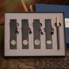 Ebony Chinese-Style Hollowed Flower Bookmark Pen Gift Set