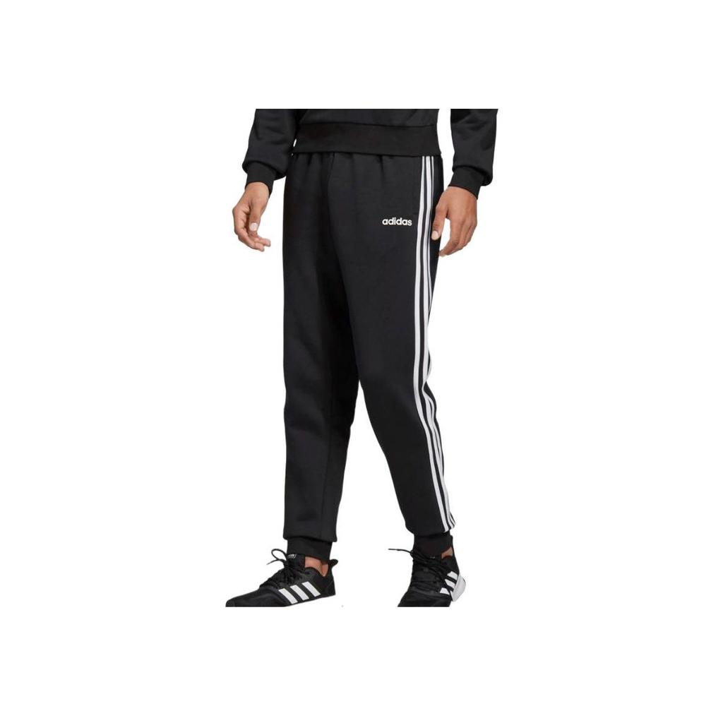 Adidas Pantaloni din fleece Essentials cu 3 dungi Pantaloni pentru bărbați Negru DQ3095