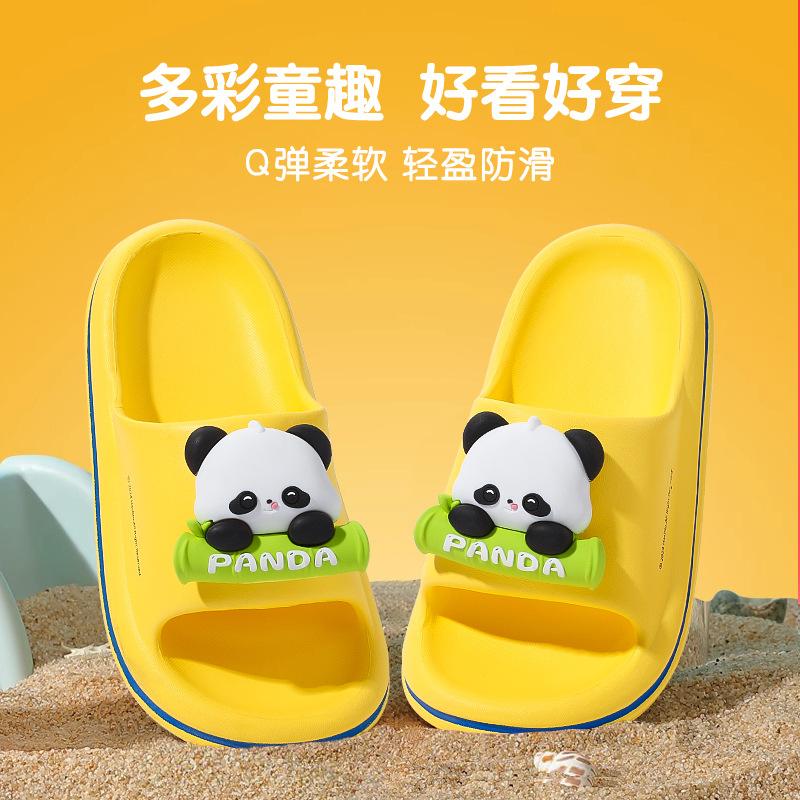 Children's Slippers Light Bottom One-word Drag Cute Cartoon Boy Home Summer Sandals