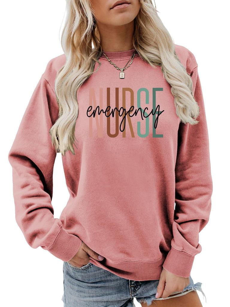 European Fashion Printed Long-Sleeve Pullover Sweatshirt: Comfortable, Versatile Autumn Top for Women