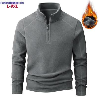Męska modna bluza polarowa ze stójką, L-9XL, na jesień/zimę