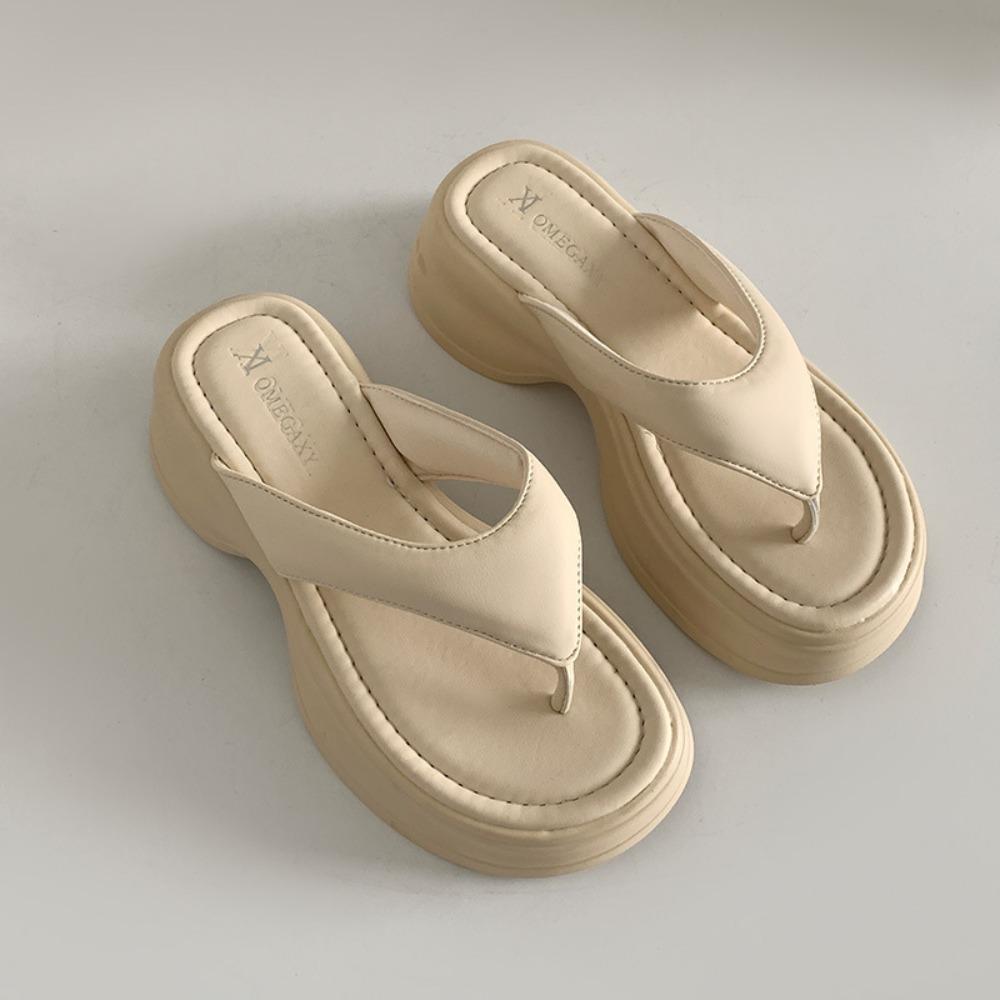 Fashion Thick-soled Slippers for Women Wear Non-slip Thick-soled Flip-flops Women's 2025 Summer New Versatile Beach Cool Slippers Womens