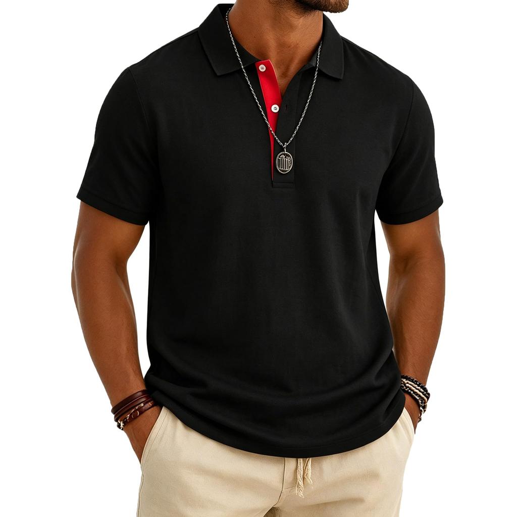 Men's Short Sleeve Polo Shirt Breathable Golf Shirt Casual Vacation Beach Shirt Business Shirt with Airflow Ventilation Design