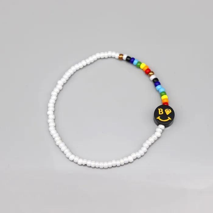 Bonbo Smile Charm Point Rainbow Bead Bracelet 5 Colors