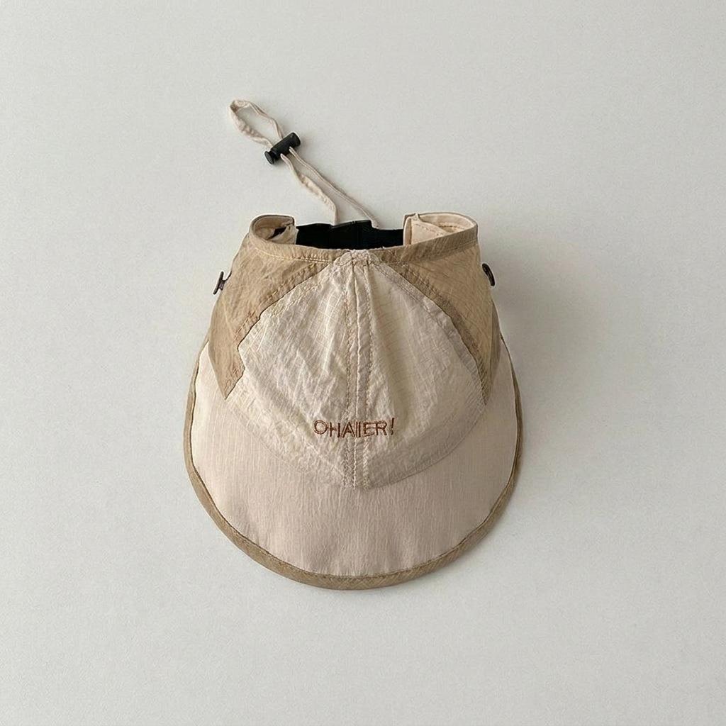 Summer Casual Kids Sun Hat Letter Color Blocking Adjust Visor Cap for Boys and Girls Thin Breathable Children Hat
