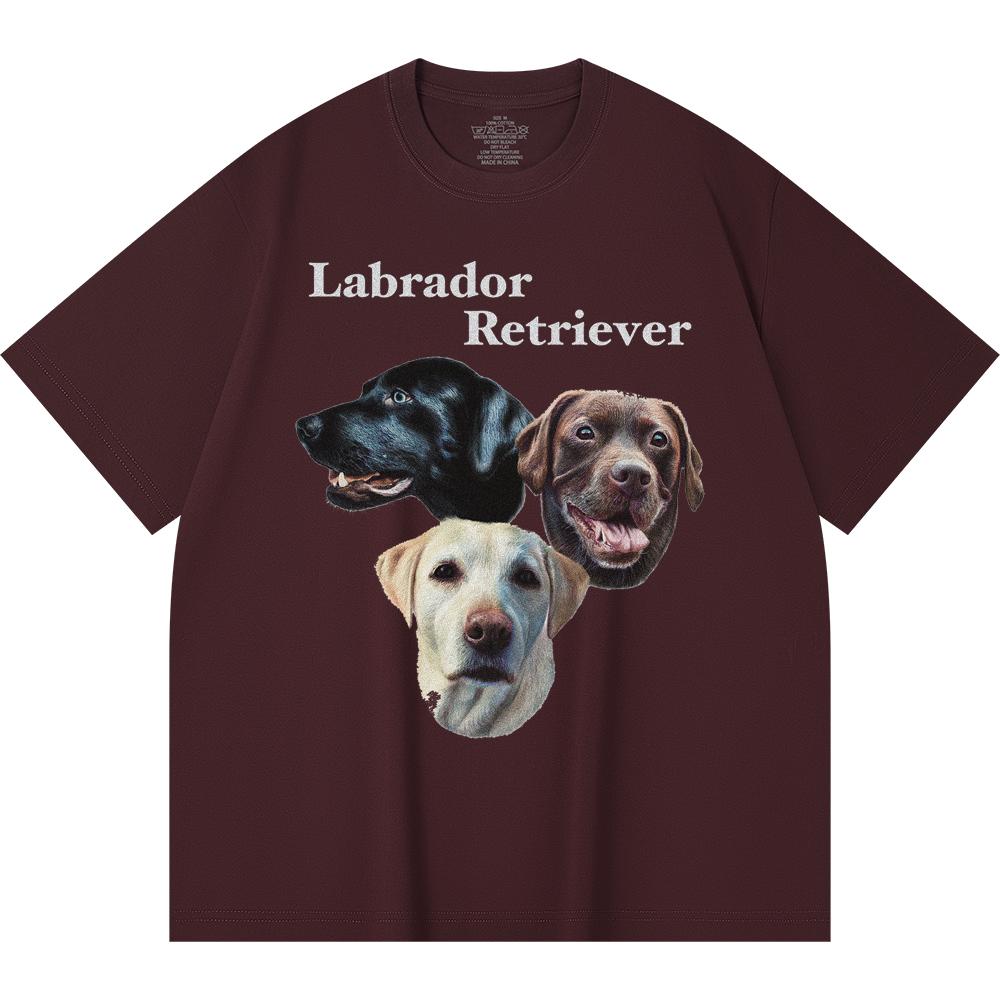 

Футболка из 100% хлопка плотностью 230 г/м2 с принтом лабрадора-ретривера, забавная футболка из чесаного хлопка в стиле Харадзюку 2XL вино красного