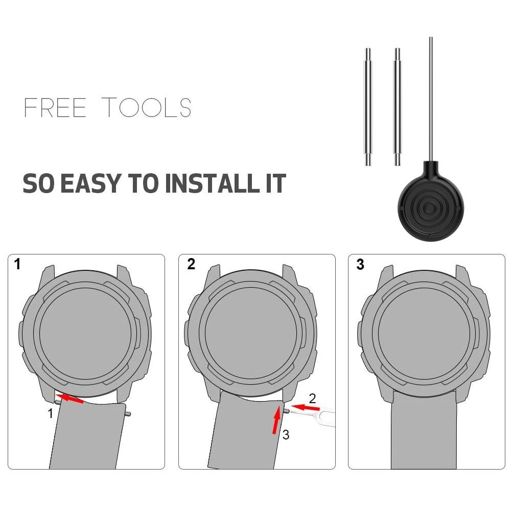 Replacement Straps Compatible for Garmin Instinct 2s Sports GPS Smartwatch Silicone Straps with
