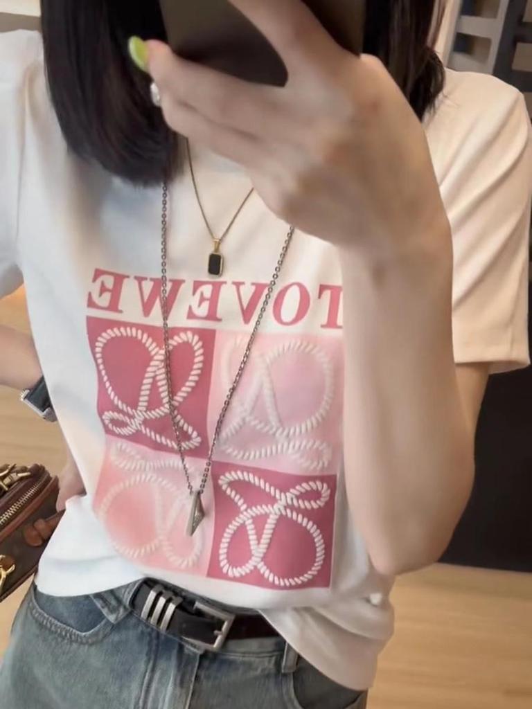 Stylish Slim Fit Pure Cotton Round Neck T-Shirt, Long-Sleeved, New Summer Print