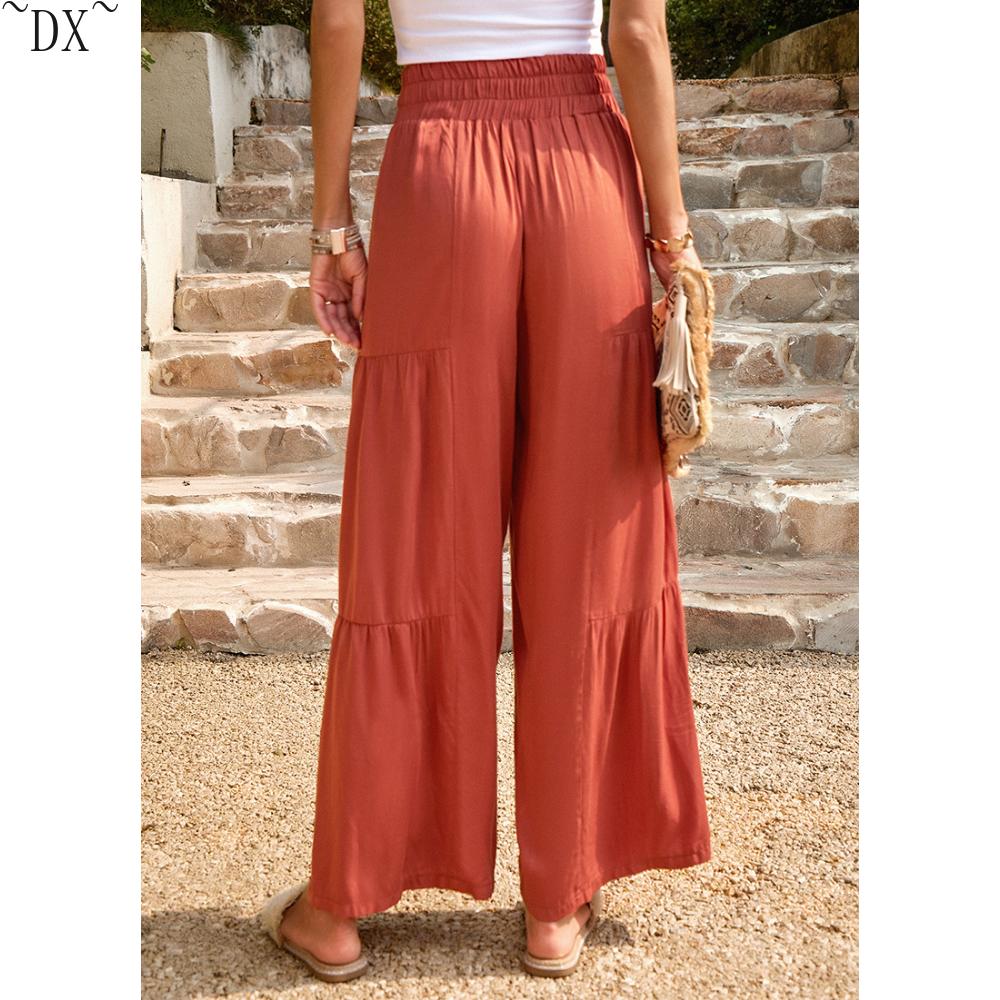 DX~~ Independent Station Casual Pants Women's Summer Loose Casual Wide Leg Solid Color Trousers