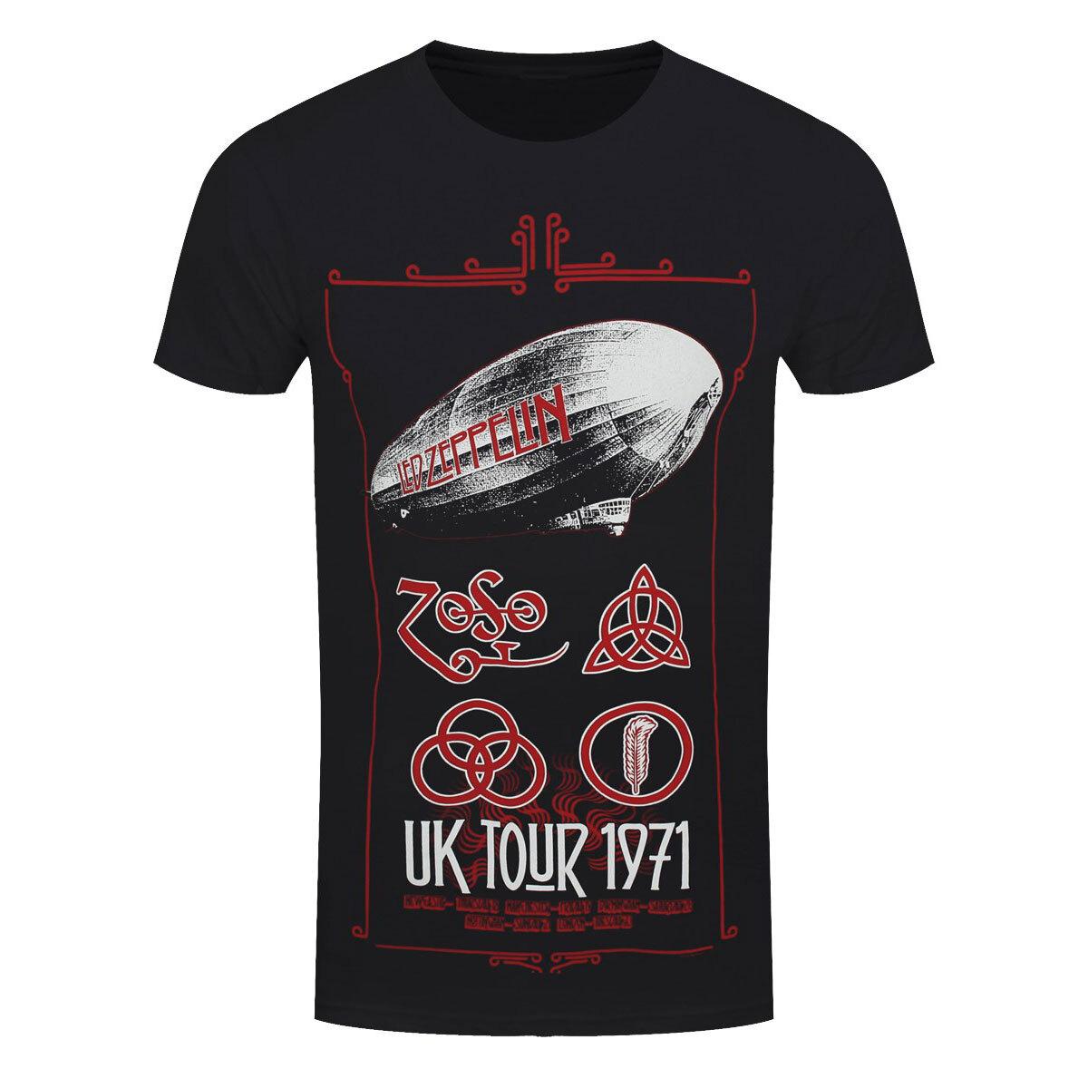 Футболка Led Zeppelin Тур по Великобритании 1971 Рок-группа Новая Черная Официальная 4XL