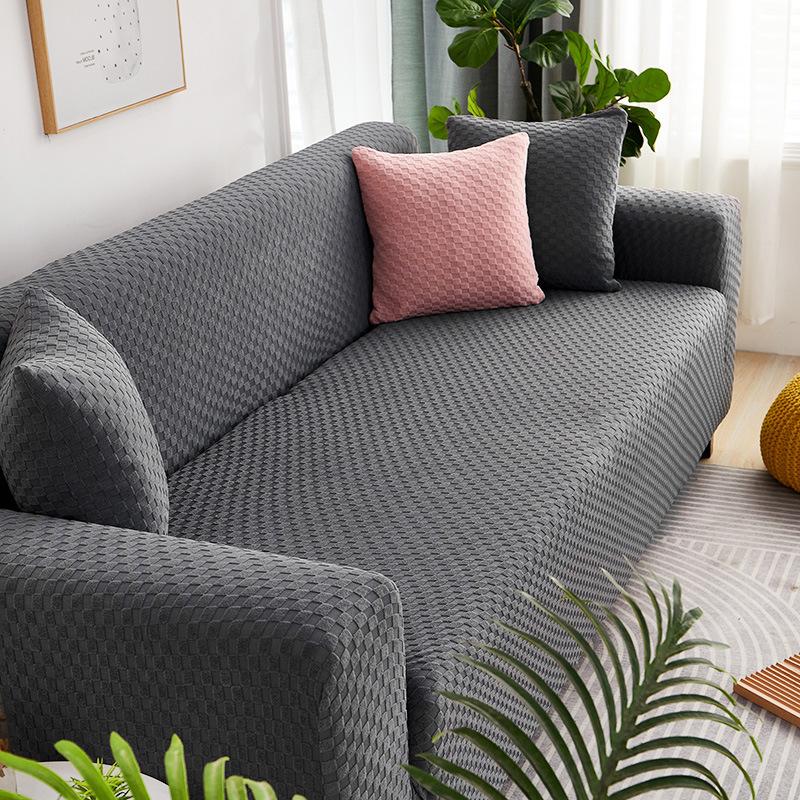 Sofa Cover Old-Fashioned Double Armrest Sofa Cover Cloth Thickened Solid Color Dust Cover