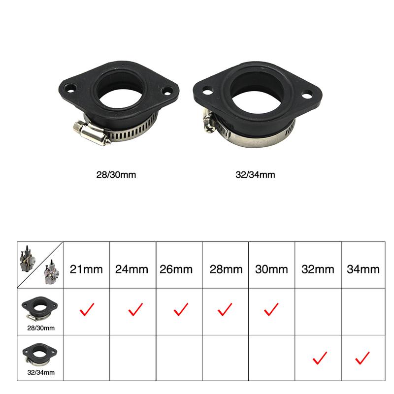 ZSDTRP Rubber Adapter Inlet Intake Pipe fit on KOSO Maikuni PWK KEIHIN OKO 21 24 26 28 30 32 34mm Carburetor Universal UTV ATV