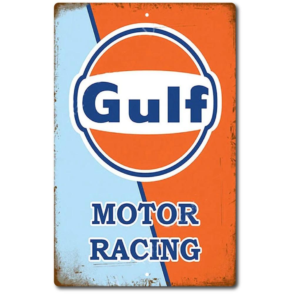 

Жестяная банка для масла Gulf Металл Газ Гараж Мотор Стена Ретро Бензин GULF Декор