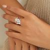 4Carat Pear Cut Full Moissanite Diamond Rings for Women   CopperStackable Engagement Ring Wedding Bands Jewelry Gift