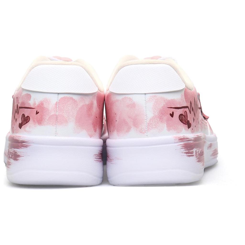 Li Ning Slip Resistant Cushioning Abrasion Resistant Low Top Skateboard Shoes Women's White Pink AGCS420-6(Team303-)