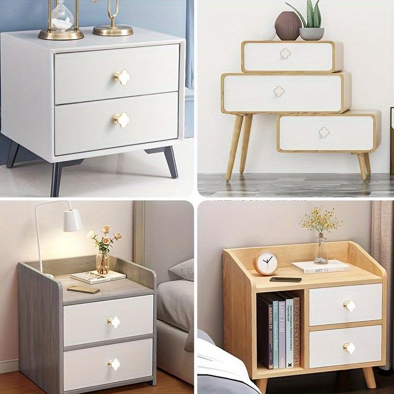 4pcs Elegant Four-Leaf Clover Pull Handles - Polished Zinc Alloy Cabinet and Drawer Pulls with Rust-Free Finish, Ideal for Kitchen, Bathroom