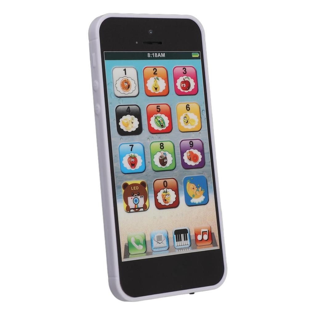 Smartphone de Juguete para Niños con Reproductor de Música Iluminación LED Colorida 8 Modos Teléfono Móvil Falso Pantalla Táctil