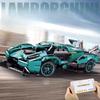 Technical Super Speed Green Lamborghinis Sports Car Model Building Blocks Famous Vehicle Assemble Bricks Kid Toys for Adult Gift