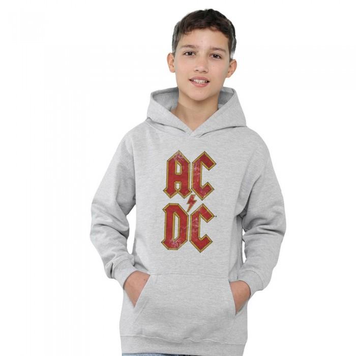 AC/DC Childrens/Kids Stacked Logo Heather Hoodie