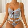 Plus Size Fee BH-Sets Erotische Unterwäsche Transparent Durchsichtige Spitze Dessous Bodysuits Slips Sex Kleidung