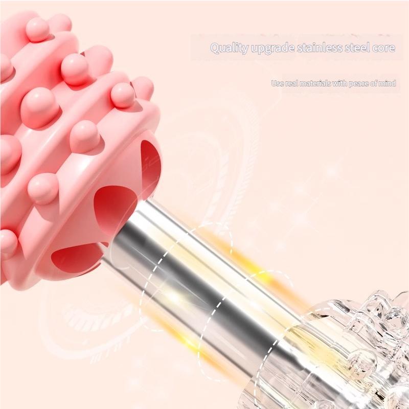 Deep Tissue Massage Roller Multi-Wheel Muscle Relief Tool for Back Neck Legs Portable Fitness Recovery Stick Home Gym Massager with Textured Surface