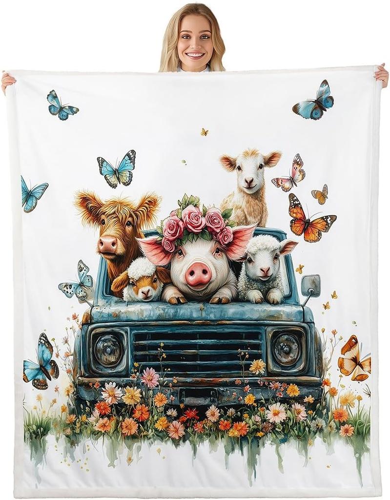 GUOYU Blanket Boys Girls Japanese Style Plush Blanket for Bed Sofa Couch Japanese Ukiyoe Sherpa Blanket Cherry Blossoms Fleece Throw Blanket
