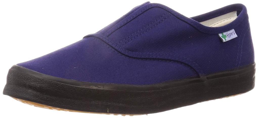 Nissin Rubber Hyper V Work Shoes, #1000, Non-Slip, Lightweight, No Toe Cap, Men's, Navy, Size 24.0 cm, 2E