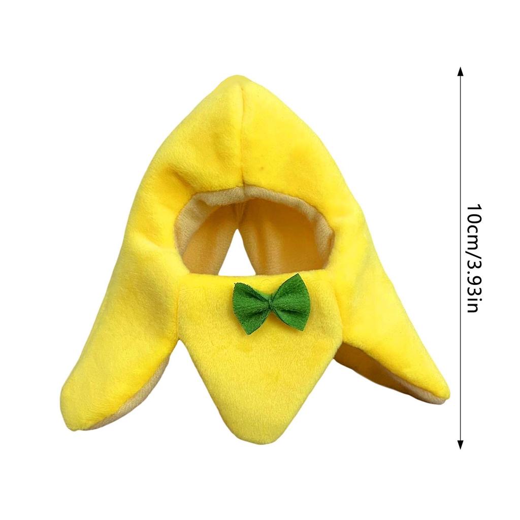 Plush Cat Costume Banana Hat Pet Halloween Banana Hat Applies to Cats Kitten Puppy Wear