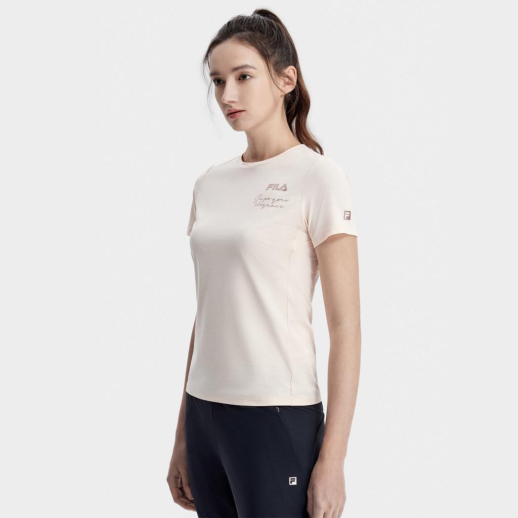 New FILA Latte Girl 3.0 Set In Sleeve T Shirt Women's Early Cherry Blossom Pink A11W321115F-PK