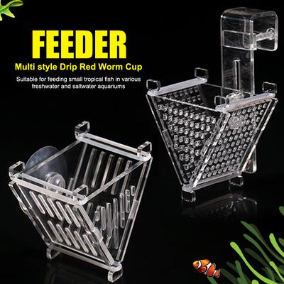 Acryl Futterbecher Pflanzenbecher Aquarium Rote Mückenlarven Fischfutter Hängender Futterbecher für Aquarium Aquarium Dekor Zubehör