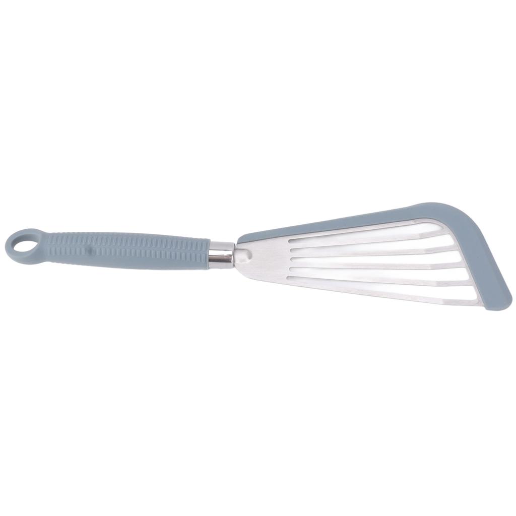 Silicone Fish Spatula Stainless Steel Slot Nonstick Coating Spatula for Frying Beefsteak Egg Grey