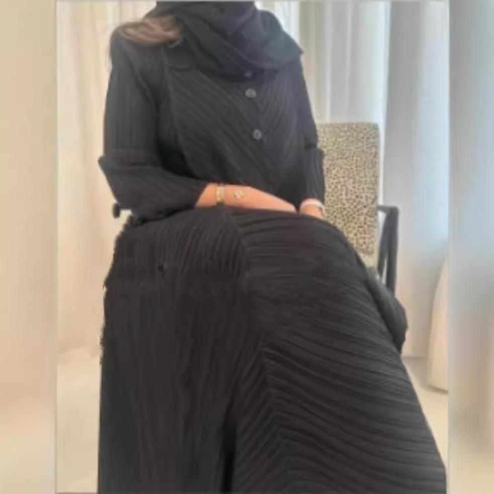 

2024 Осень Женское Платье Большого Размера Дубай Юбка-Тюльпан Абрикосовое Платье-Халат One Size чёрный