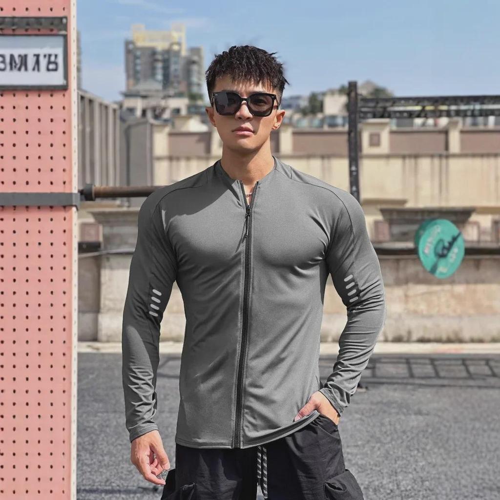 Men's Basketball Training Zipper T-Shirt - Loose Fit, Short Sleeve