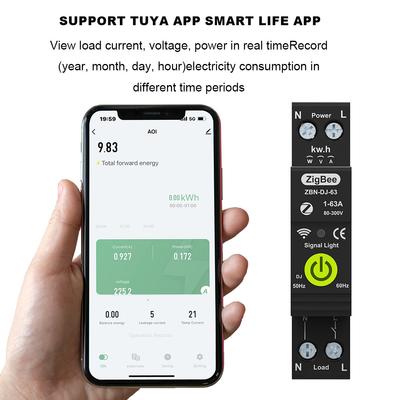 Tuya Zigbee 1P inteligentní obvodový jistič ON OFF Časování Fotovoltaické obousměrné měření energie