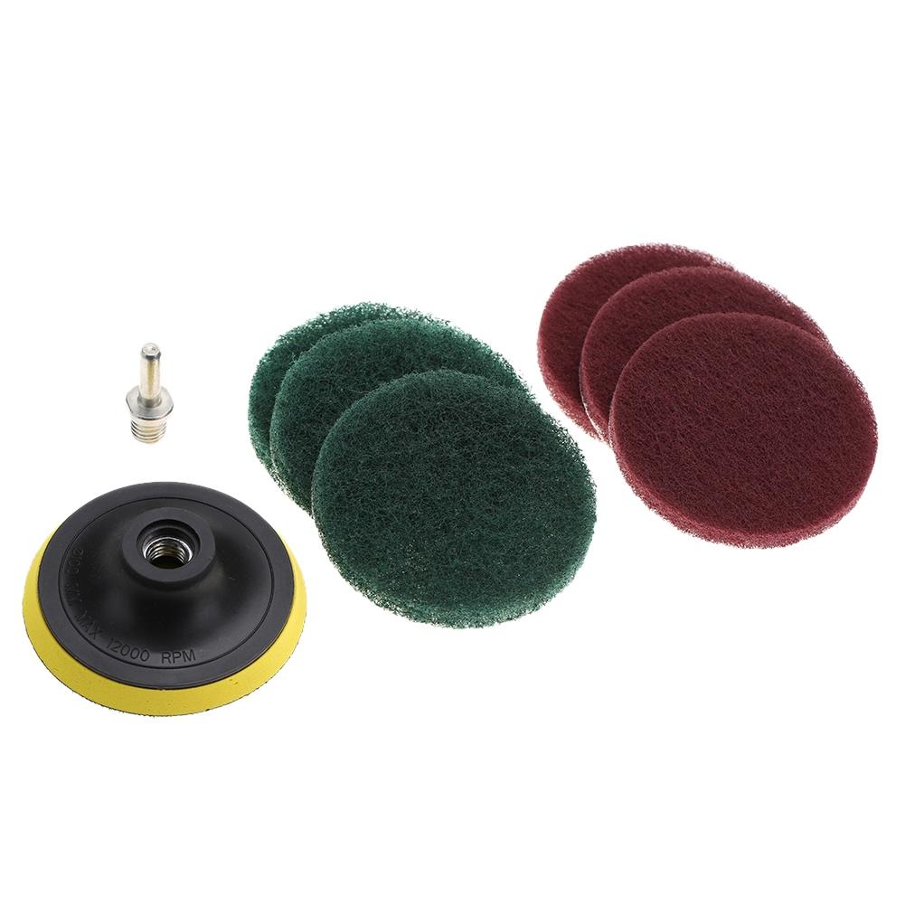 Tile Scrubber Metal Polishing Cleaning Pads Brushes Drill Attachment Cleaner Tool with Shaft