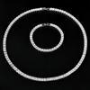 2026 New Trendy white Color bracelet bangle and Necklace Pendant Set for Women Anniversary Gift Jewelry Wholesale s7207-x7330