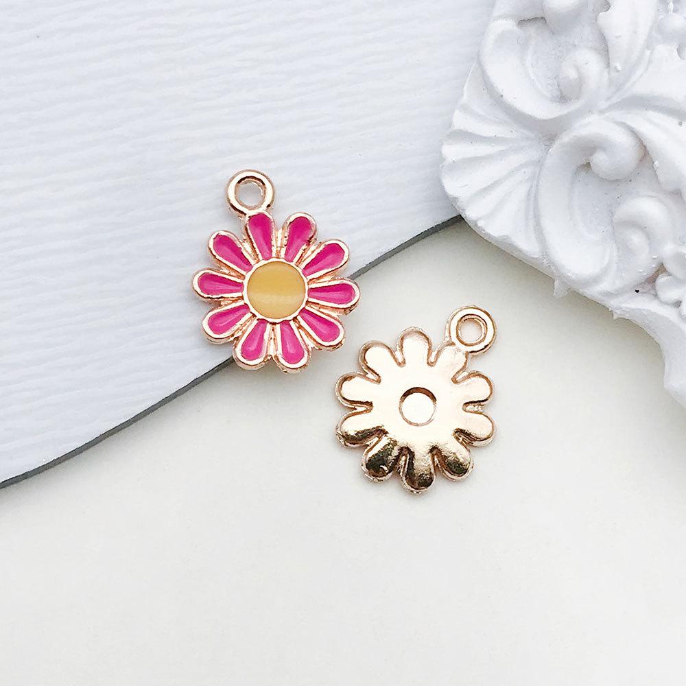 1pcs Rose Red Oil Drop Pendant Through The Alloy Earrings Diy Handmade Homemade Accessories Materials Multiple Styles