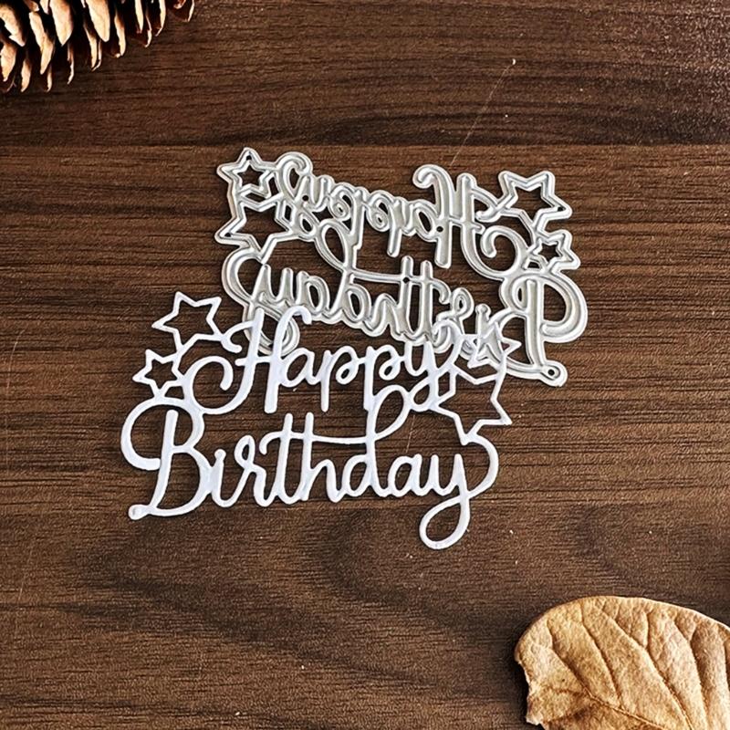 Happy Birthday Brief Stanzform Metall Präge Schablonen Kohlenstoffstahl Stanzformen für Kartenherstellung Scrapbooking Kunst Handwerk