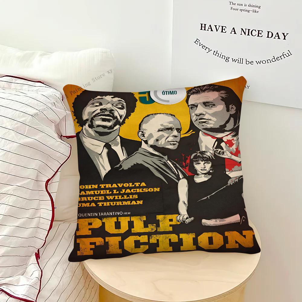 Movie P-Pulp Fiction Pillow Case Square Pillow Bedroom Sofa Leisure Comfort Cushion Car Living Room Home Decoration