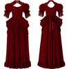 European Vintage Palace Style Dress Women Evening Gown Dance Performance Dress Retro Elegant Party Outfit